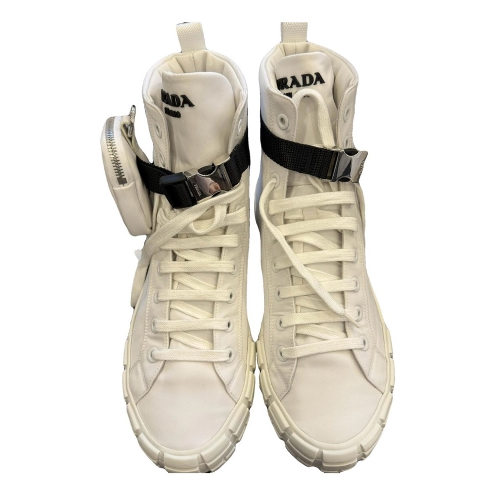Prada Wheel Re-Nylon Gabardine High-Top Sneaker Size 9